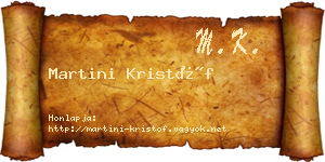 Martini Kristóf névjegykártya